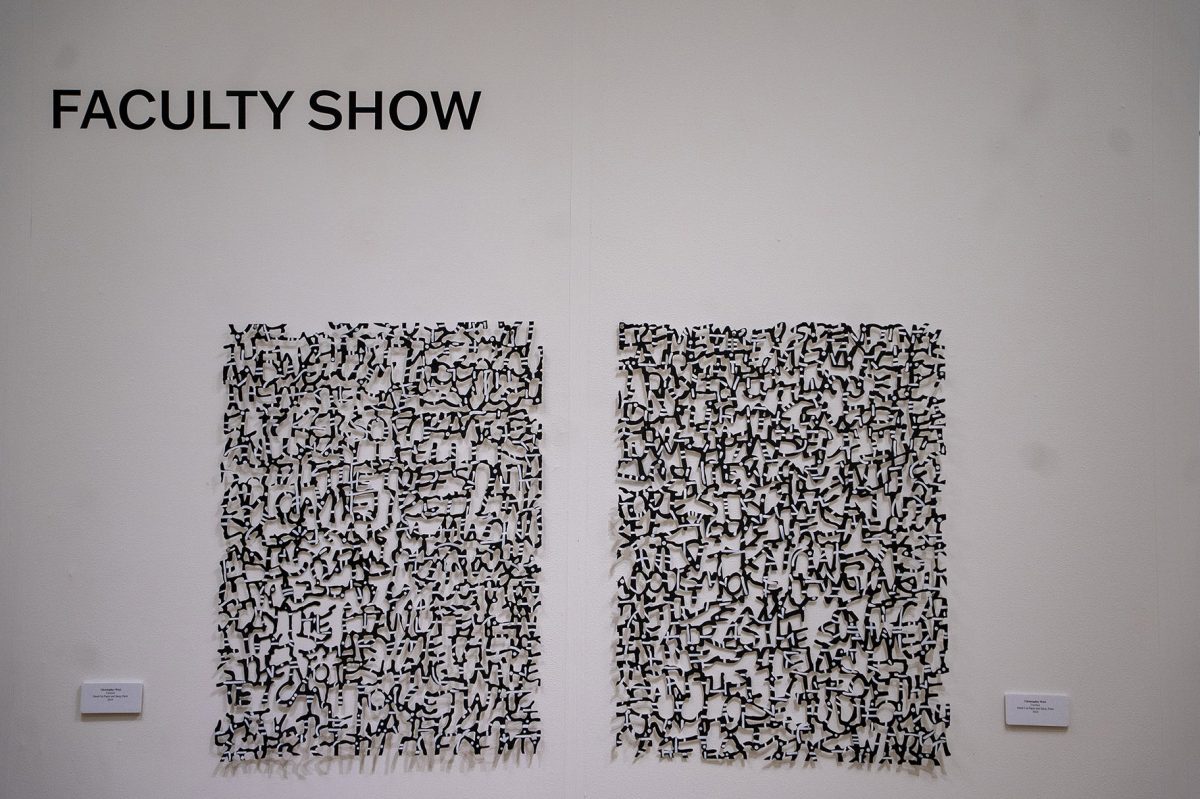 Christopher West's untitled pieces adorn the entry to the SRJC Faculty Art Show from Feb. 18 to April 4 at the Robert F. Agrella Art Gallery.