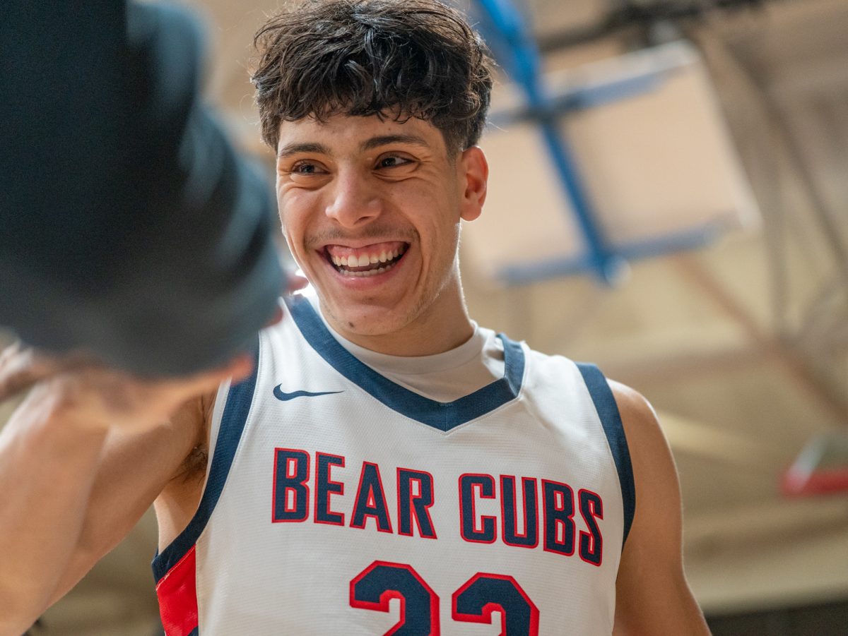 Sophomore guard Andrew Pengel is elated ahead of sophomore night against American River at home on Friday, Feb. 21, 2025.