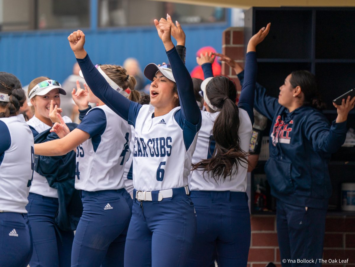 It's a party in the Bear Cub dugout as the team has a scoring explosion in the bottom of the third against Modesto on Saturday, March 15, 2025 in Santa Rosa.