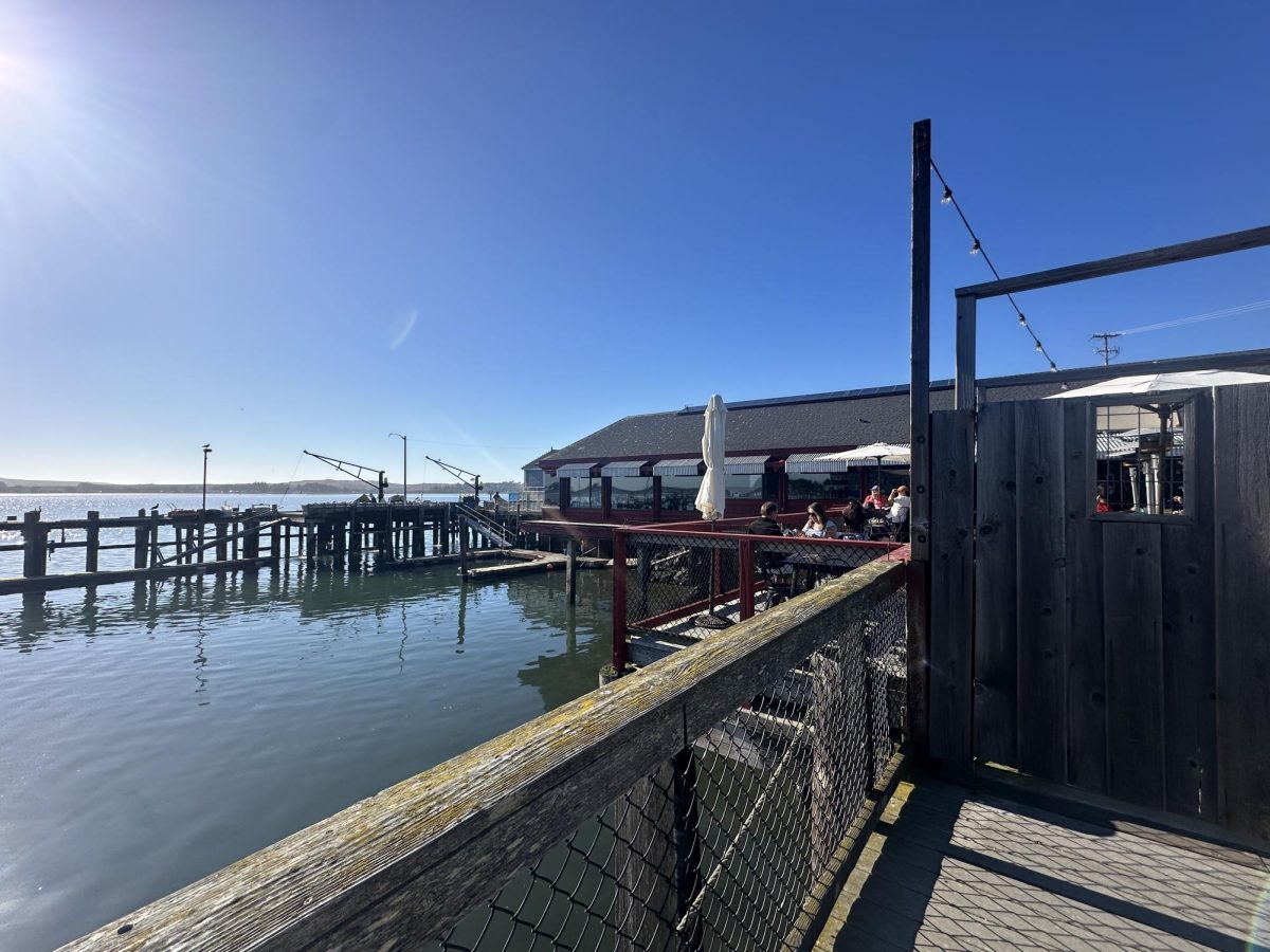 The entrance to the patio at Rocker Oysterfeller's overlooks the bay and fishing dock. On Friday Feb 28